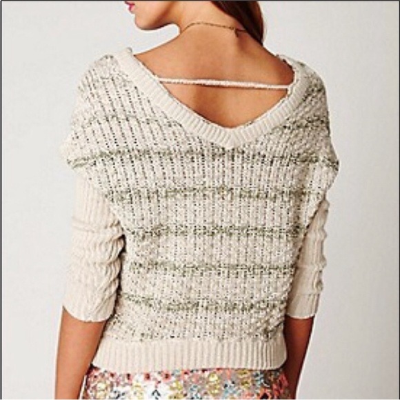 FREE PEOPLE Slubby Striped Pullover Sweater – Sea Mist – Size S - Picture 5 of 16